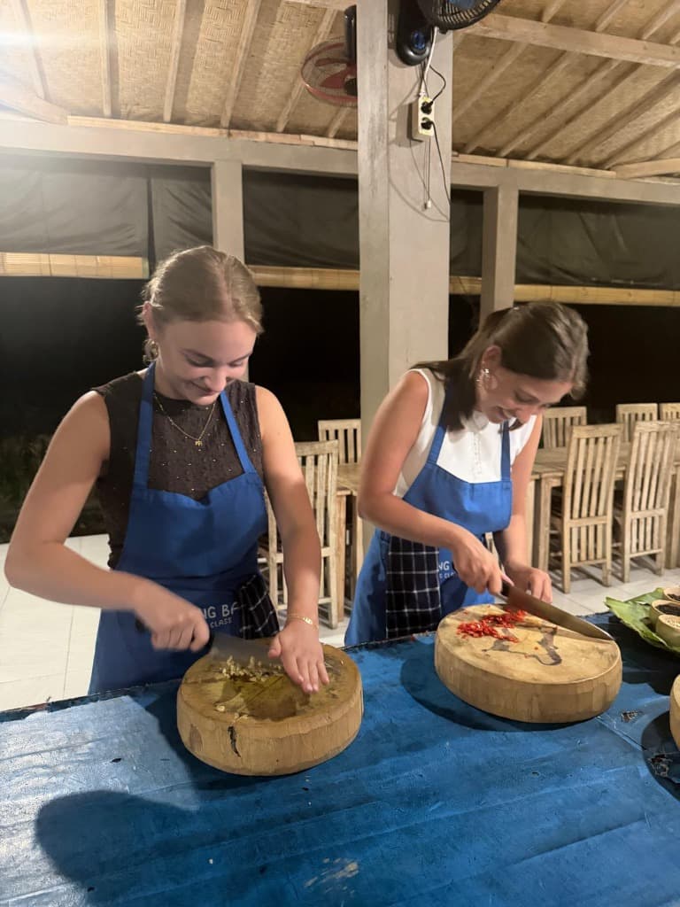 Balinese dessert Dadar Gulung prepared by guests
